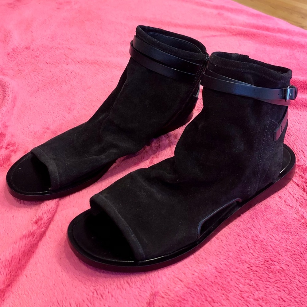 Vince Thalia Suede Black Slouch Sandals - Picture 3 of 6